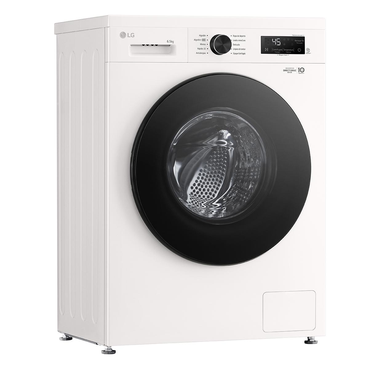 Lavarropas Automático Inverter LG VB-F WO 6.5KG 1200RPM Carga Frontal Blanco